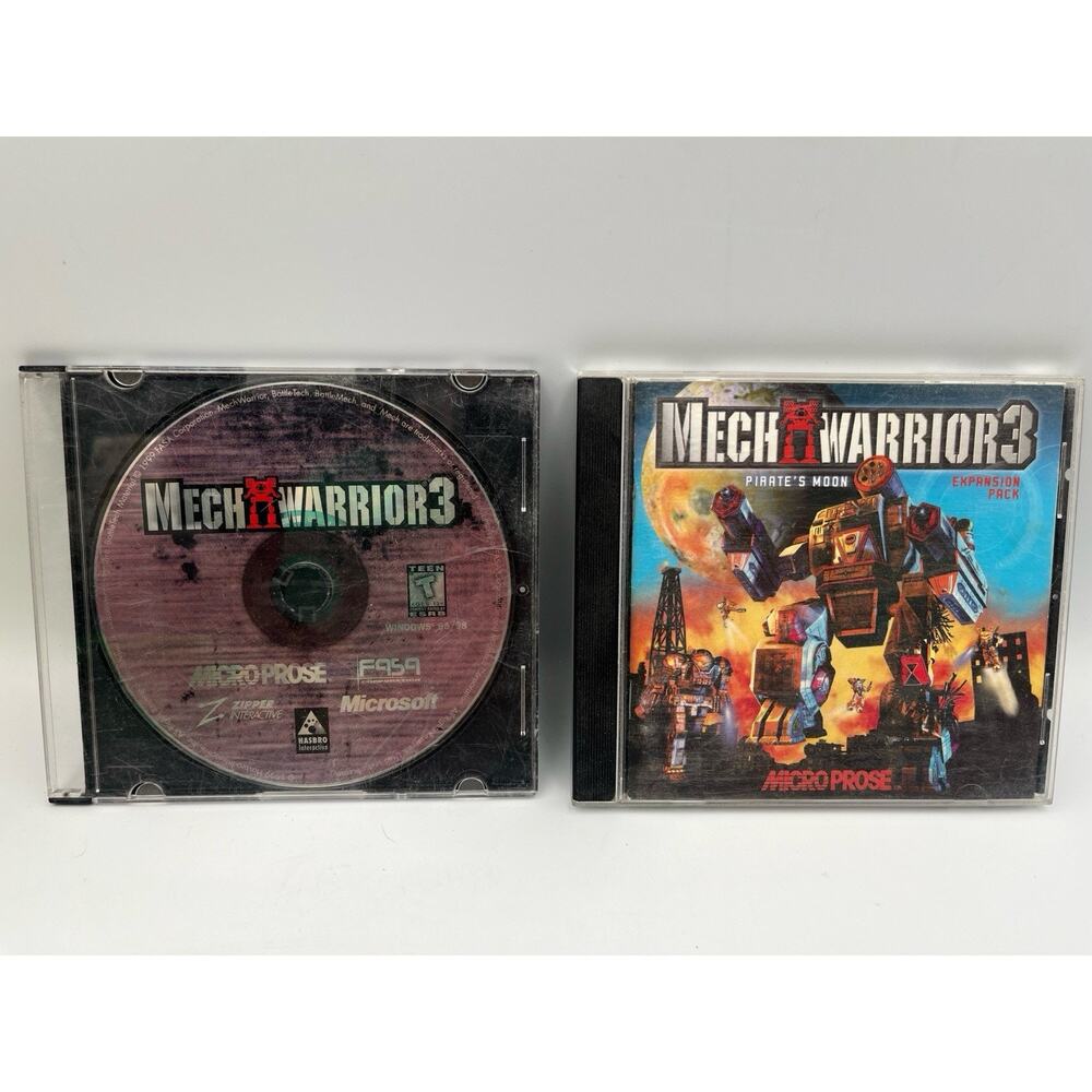 Mech Warrior 3 Pc Cd-rom Game Micro Prose 1999 & Expansion Pack
